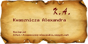 Kvasznicza Alexandra névjegykártya