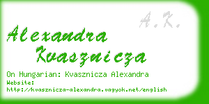 alexandra kvasznicza business card